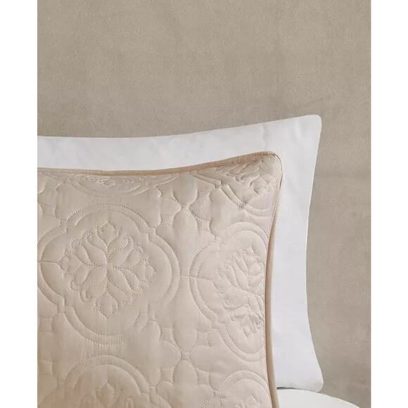 510 Design 3 Piece Bedspread Set Khaki Full / Queen Size - Picture 5 of 8